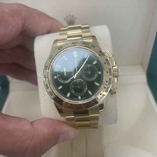 Rolex Daytona 116508 'John Mayer' Yellow Gold Green Dial Oyster Bracelet Full Set