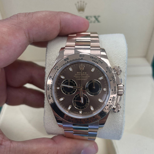 Rolex Daytona 116505 Everose Gold Chocolate Dial Oyster Bracelet Full Set
