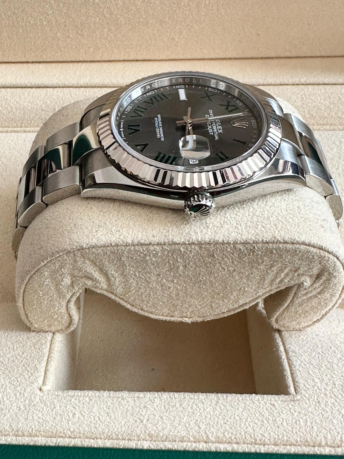 Rolex Datejust 41 126334 Oystersteel & White Gold Wimbledon Dial 2023